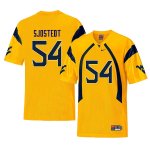 Men's West Virginia Mountaineers NCAA #54 Eric Sjostedt Yellow Authentic Nike Throwback Stitched College Football Jersey MP15T38KG